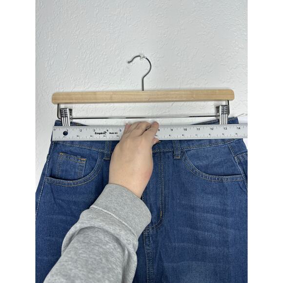 Commense Front Split Raw Hem Denim Midi Skirt S NWT - Picture 4 of 7